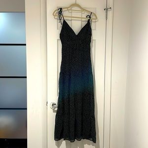 Black polka dot maxi dress